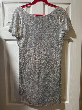 Pink Lily Silver Sequin Mini Dress